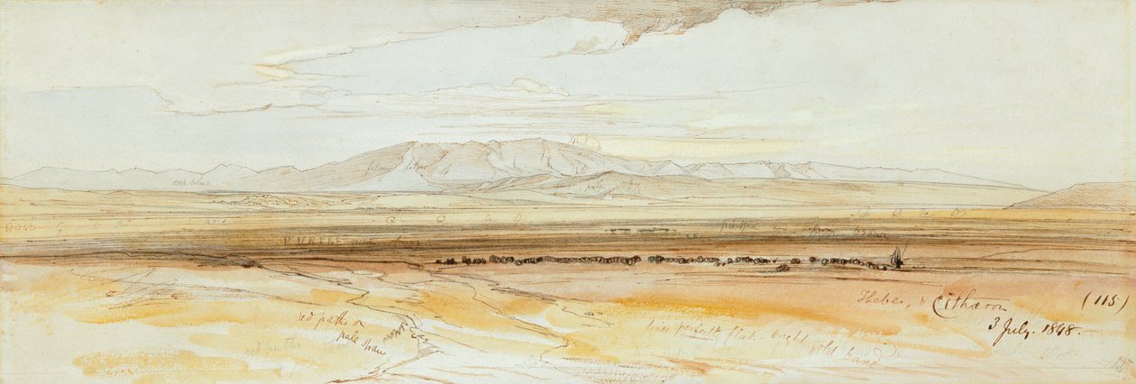 Dos vistas de Tebas de Edward Lear