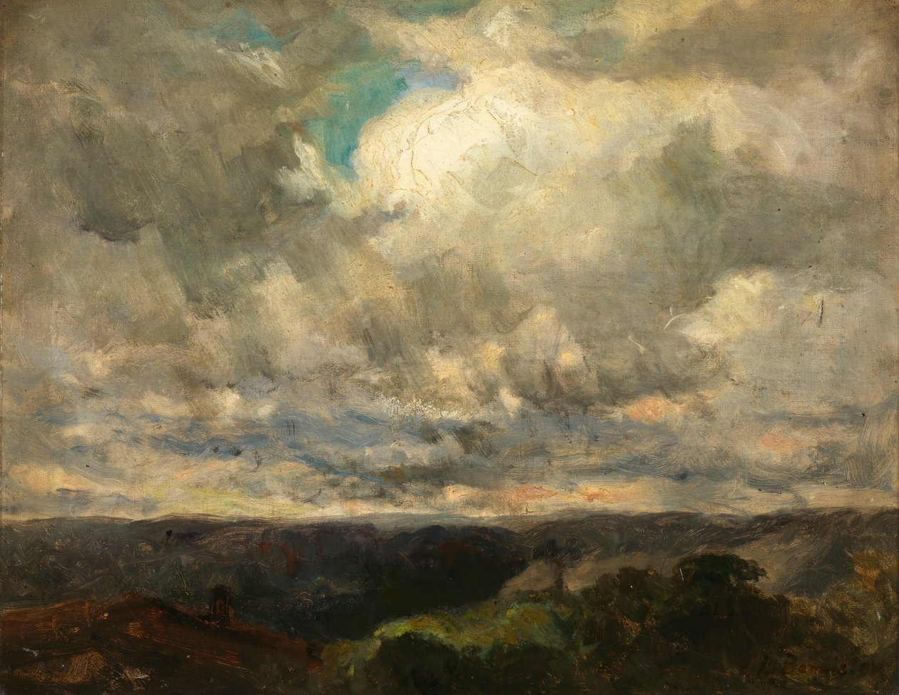 Paisaje sin título, cielo nublado de Edward Mitchell Bannister