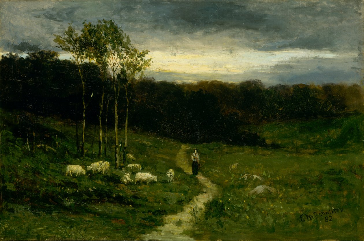 Mujer caminando por el sendero, 1882 de Edward Mitchell Bannister