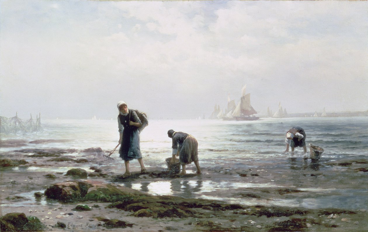 Recolectores de ostras, 1883 de Edward Moran