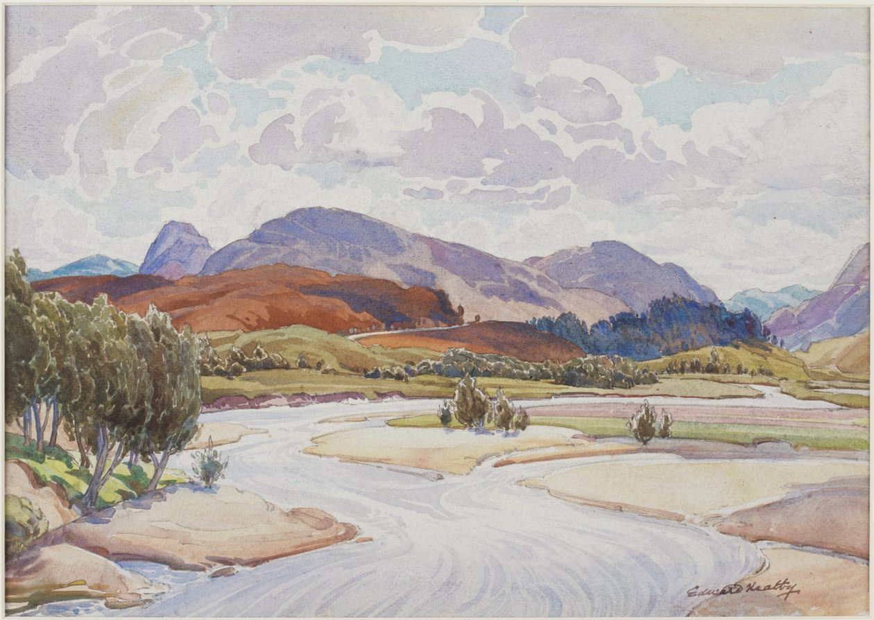 En el Spey, c.1935 (Acuarela) de Edward Mossforth Neatby