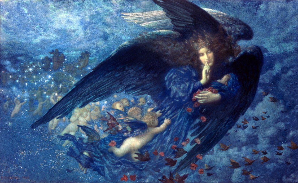 Noche con su tren de estrellas de Edward Robert Hughes