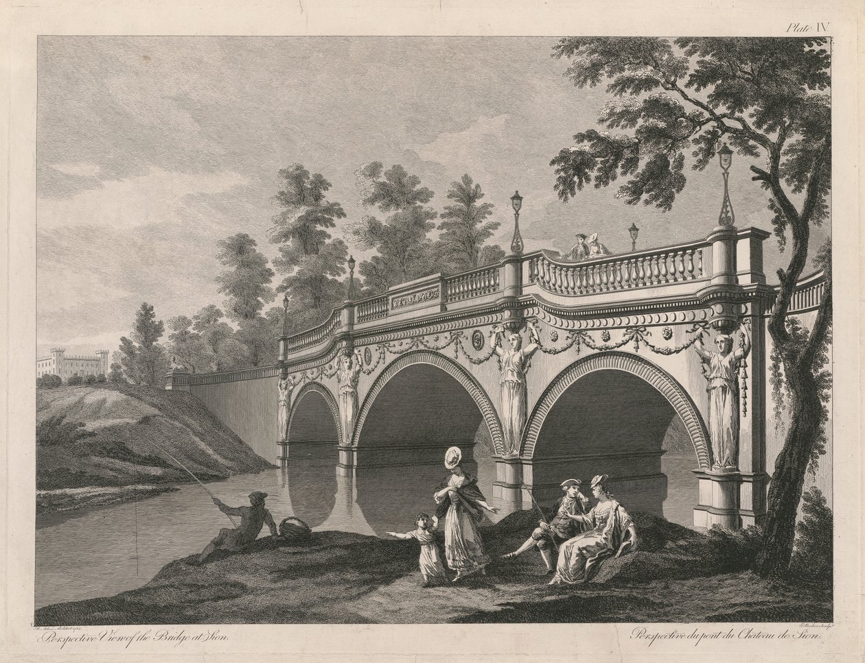 Perspectiva del puente de Sión de Edward Rooker