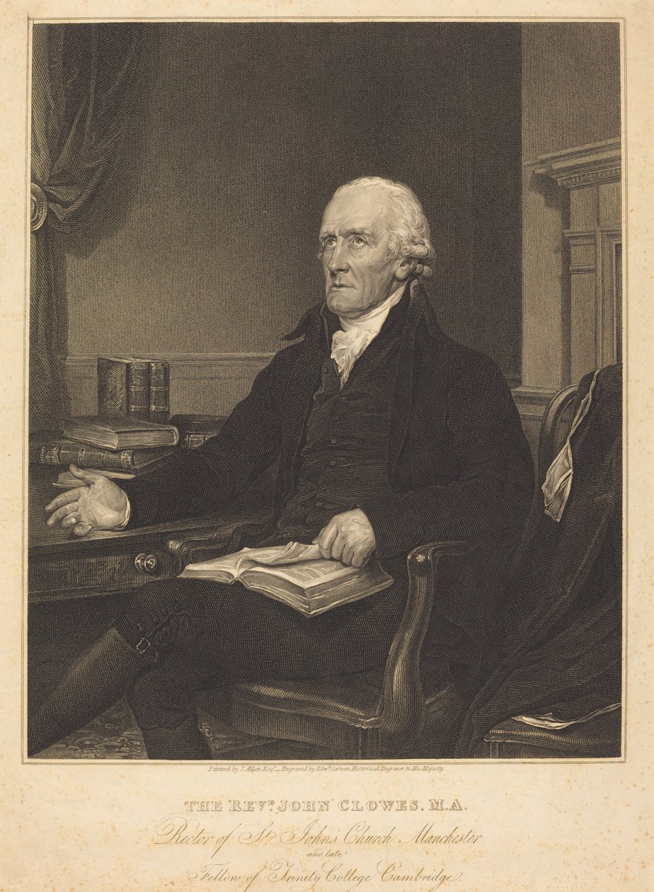 Rev. John Clowes de Edward Scriven after Joseph Allen
