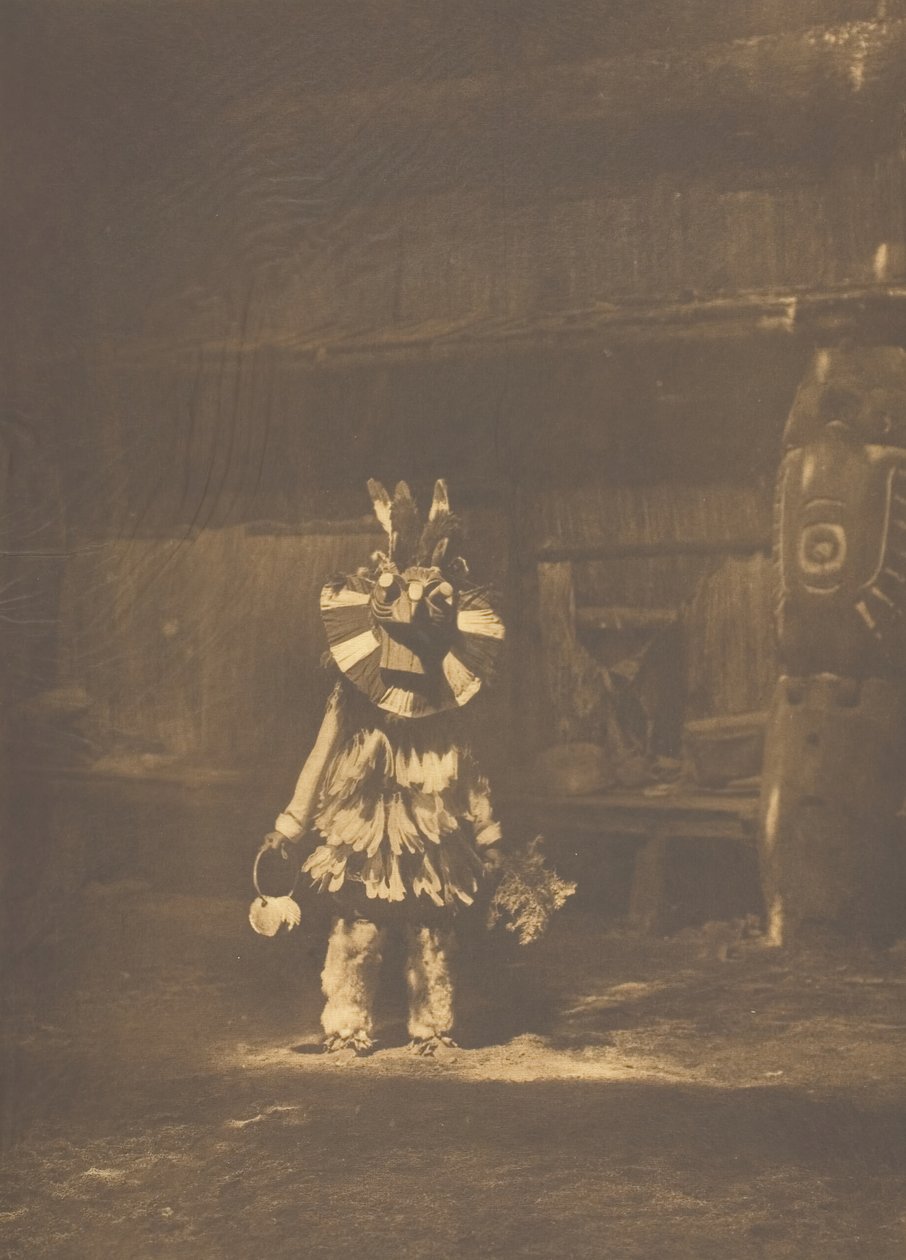 Bailarín enmascarado - Cowichan, 1912 de Edward Sheriff Curtis