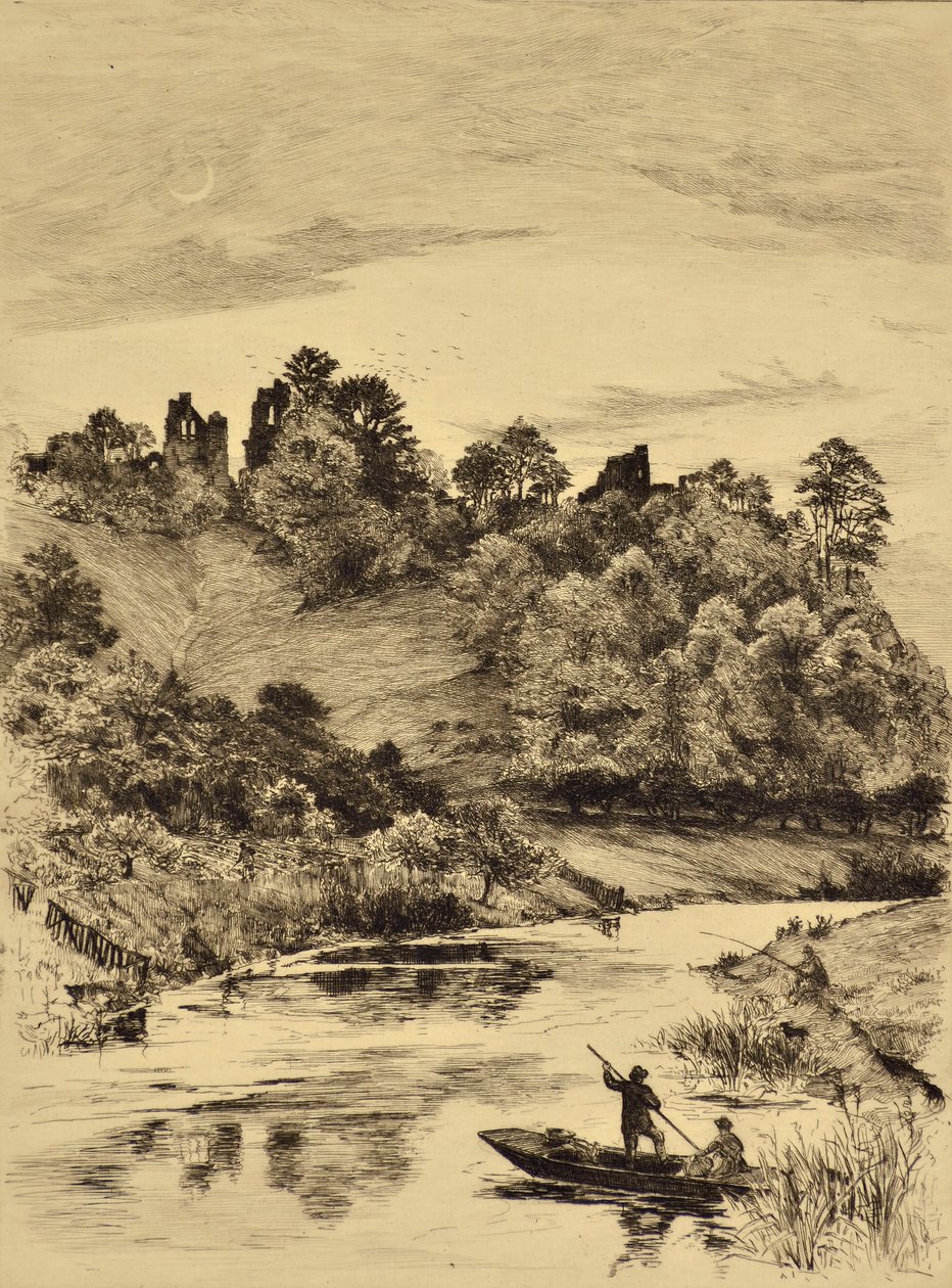 La paloma: Tutbury Castle, c.1880 (grabado) de Edward Slocombe