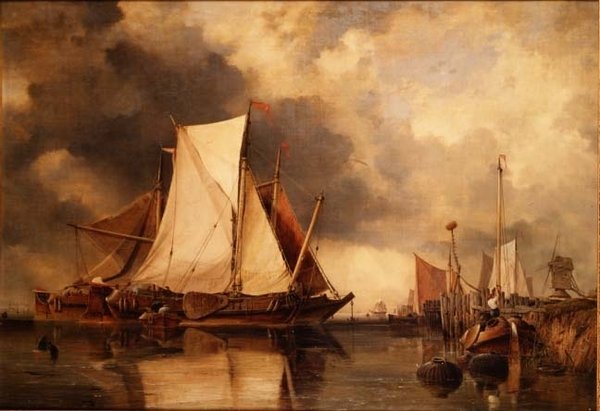 Barcos de pesca varados en el Escalda de Edward William Cooke