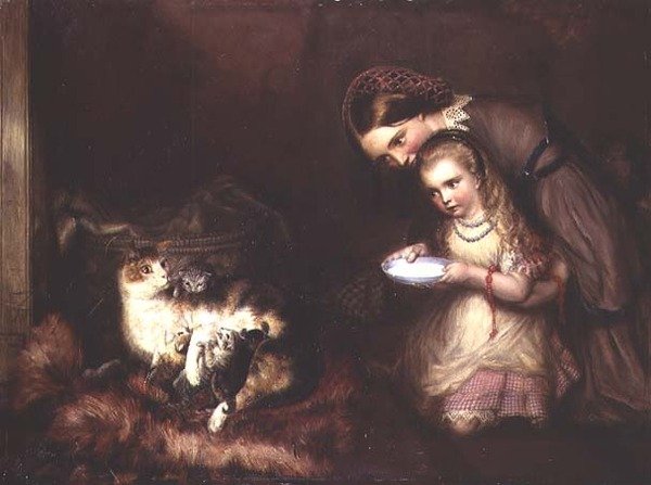 Alimentando a los gatos de Edward William John Hopley