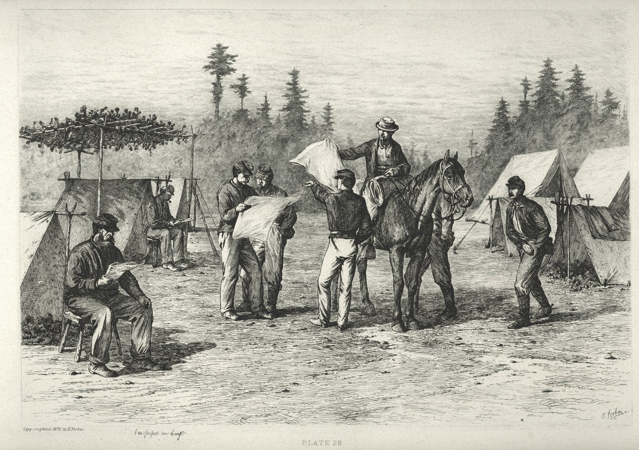 Periódicos en el Campamento de Edwin Austin Forbes