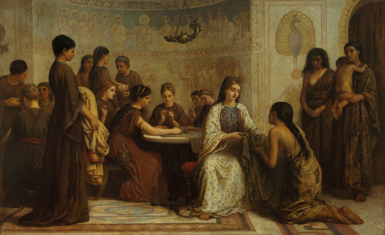 Una reunión de Dorcas en el siglo VI de Edwin Longsden Long