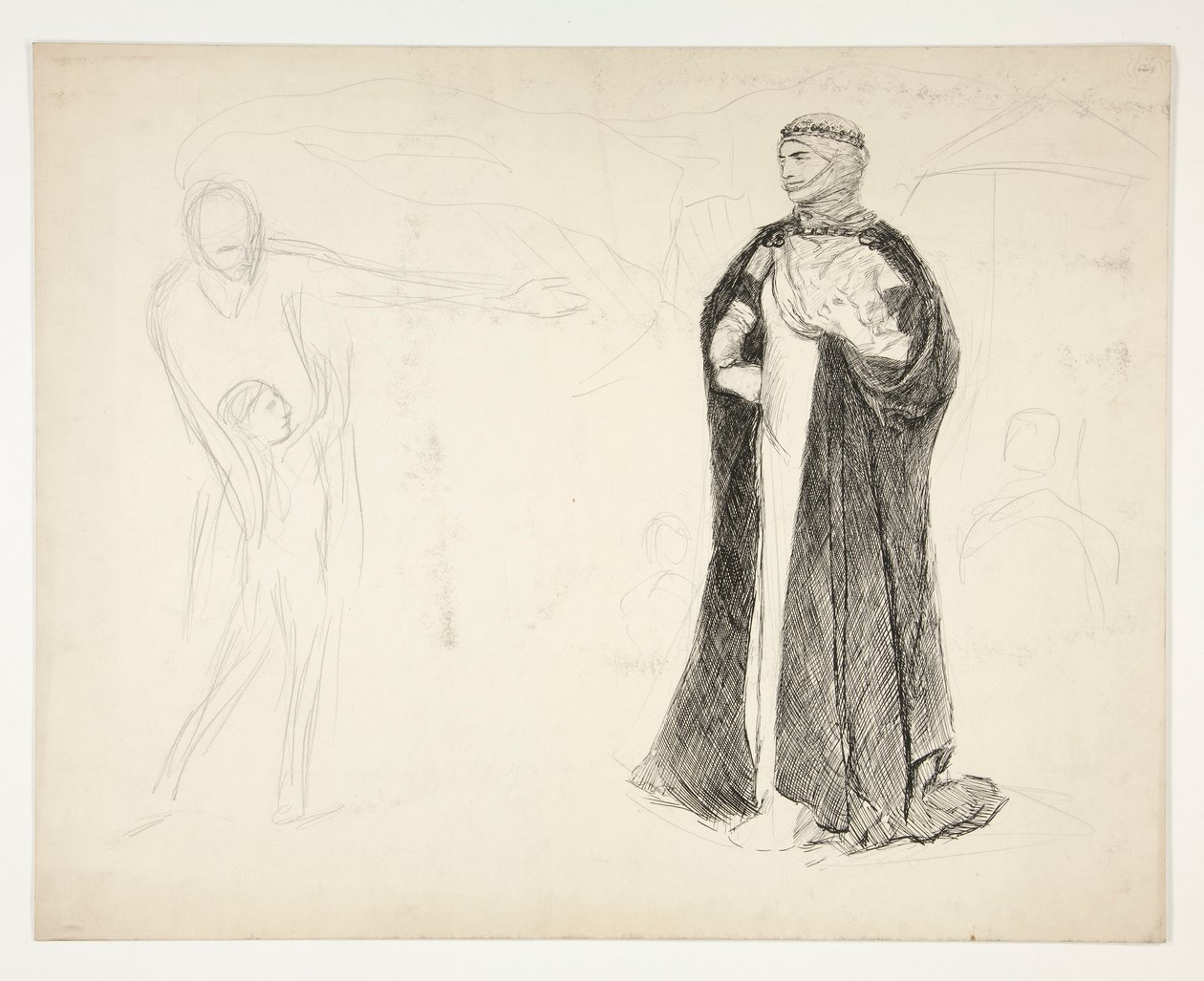 Estudio temprano para el rey Juan de Edwin Austin Abbey
