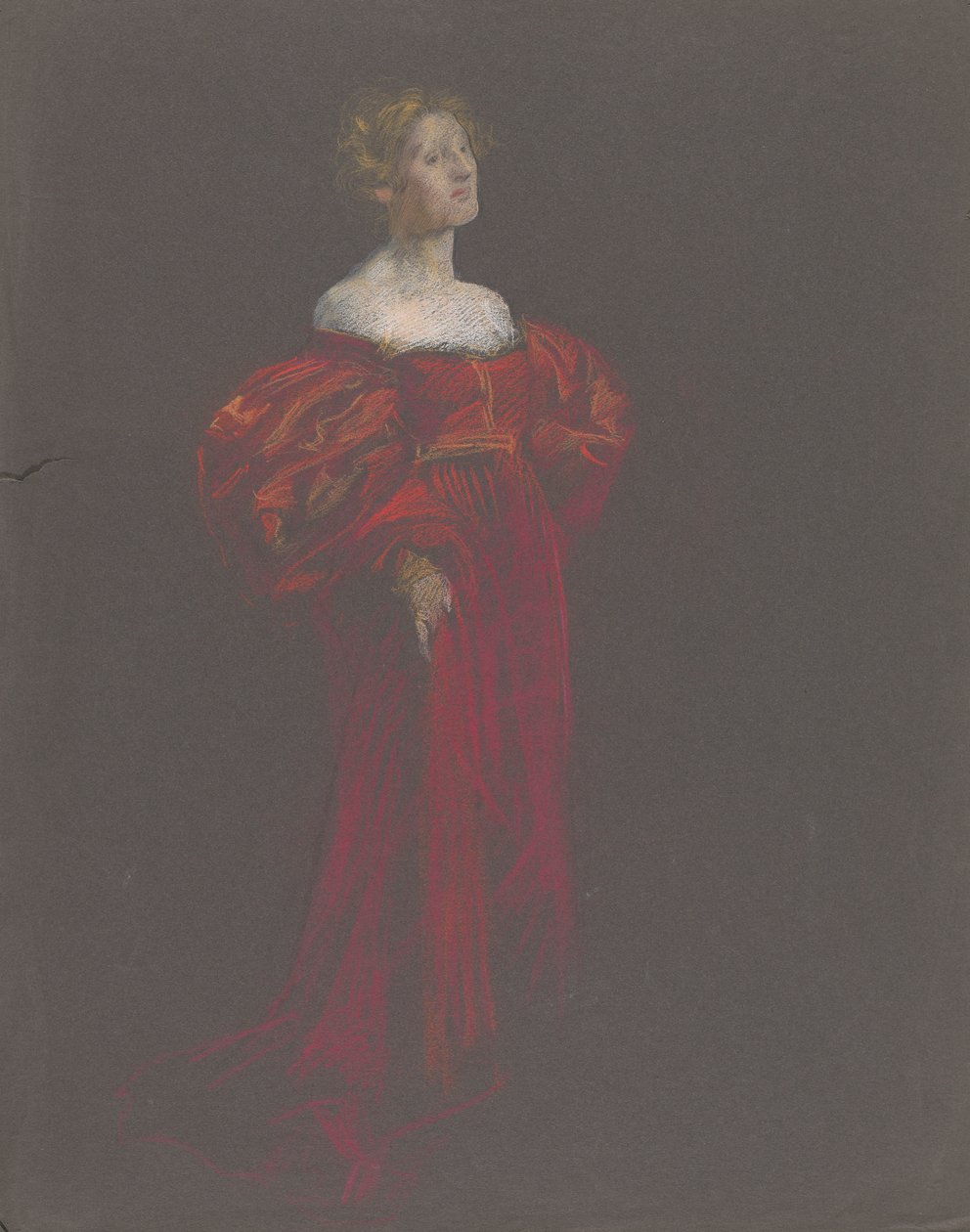 Figura femenina en azul y rosa. de Edwin Austin Abbey