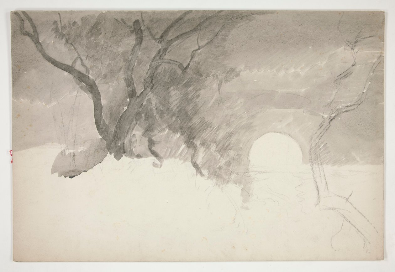 Paisaje a orillas de un río de Edwin Austin Abbey