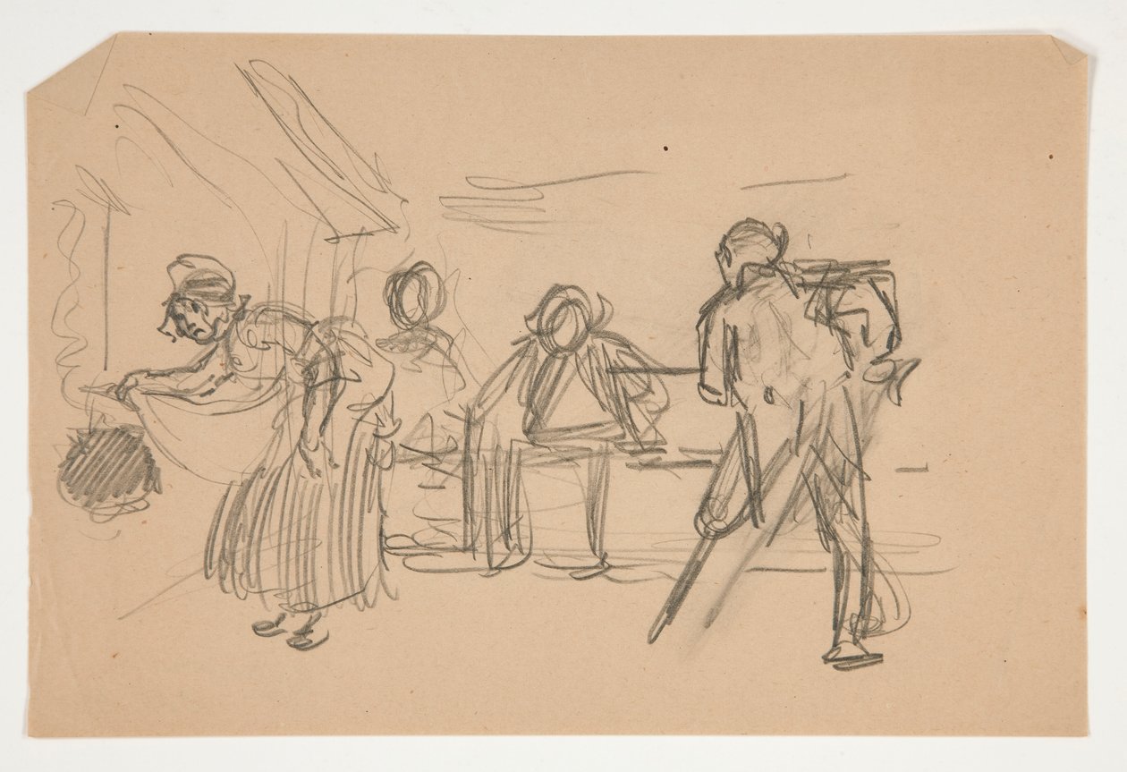 Ilustración no identificada de Oliver Goldsmith de Edwin Austin Abbey