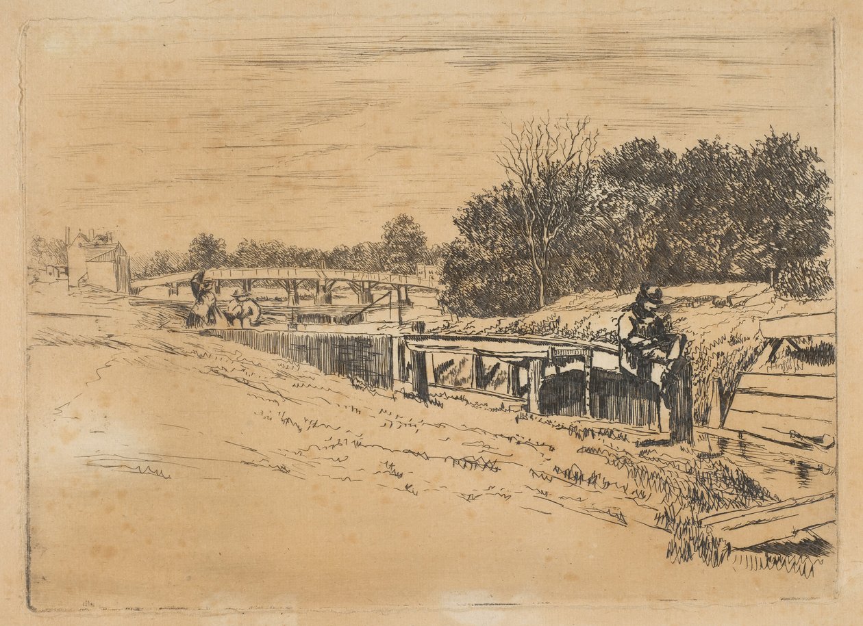 Whistler en Moulsey [Molesey Lock], [1861] de Edwin Edwards