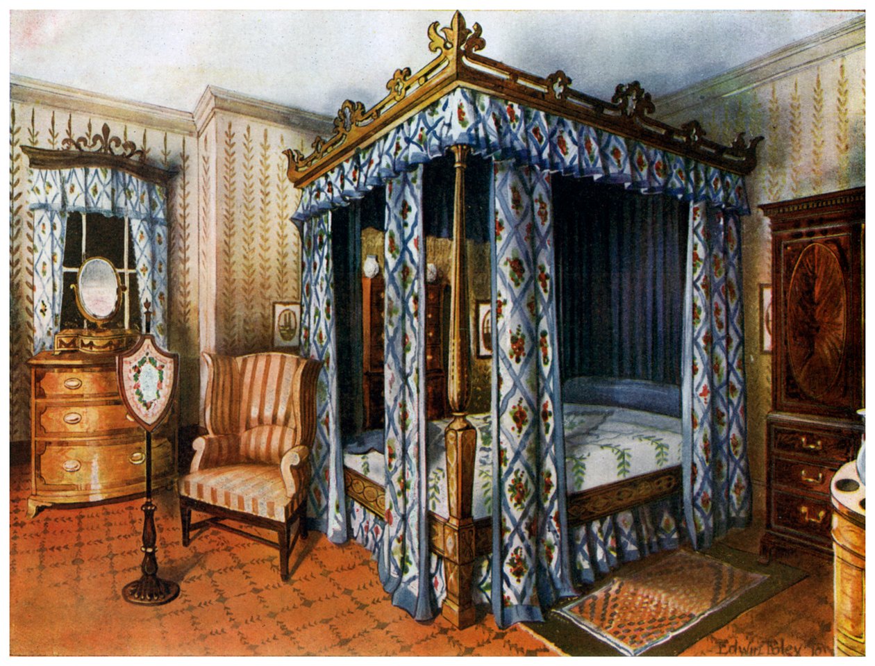 Un dormitorio Hepplewhite, 1911-1912 de Edwin Foley