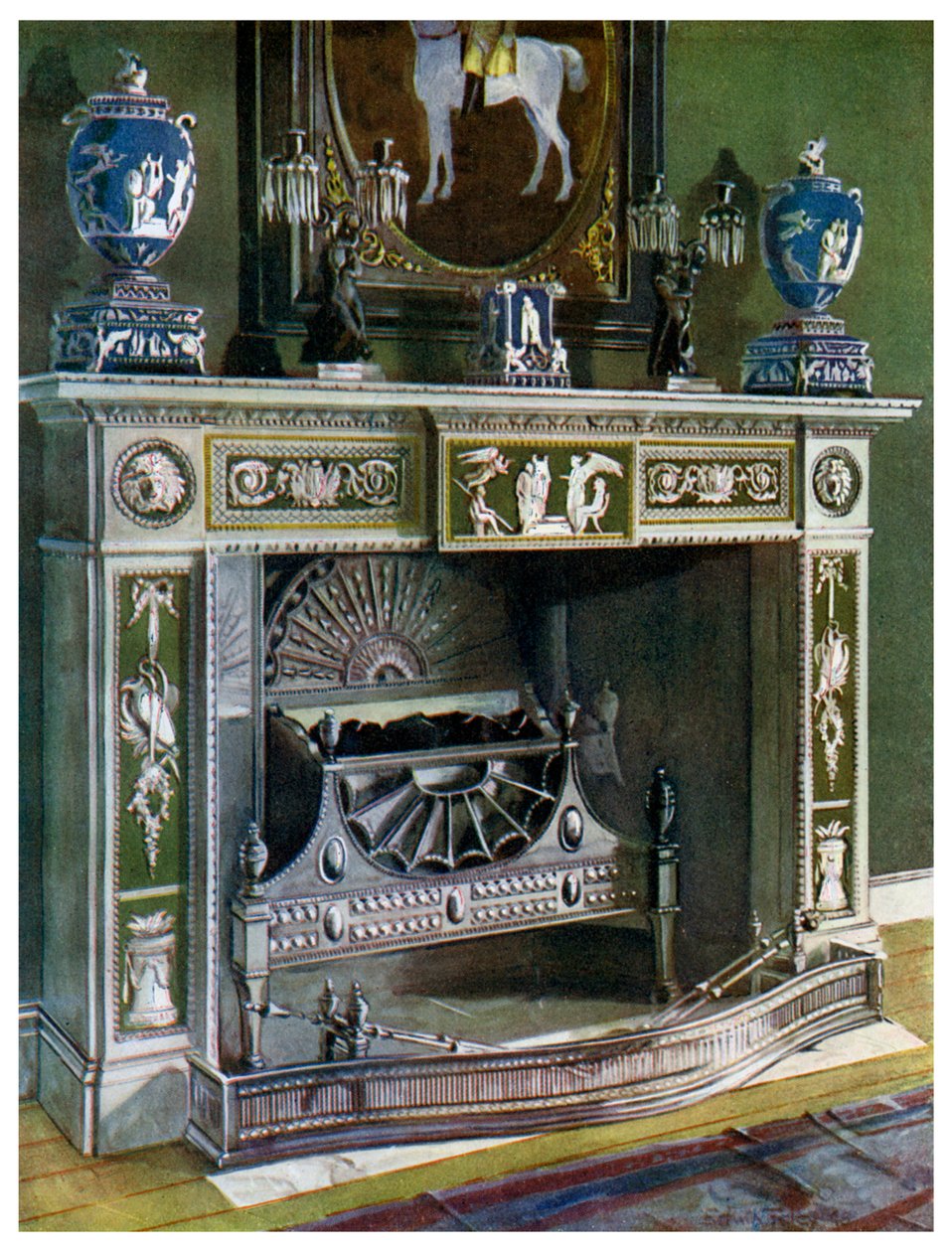Chimenea Wedgwood Flaxman, Fontainebleau, Francia, 1911-1912 de Edwin Foley