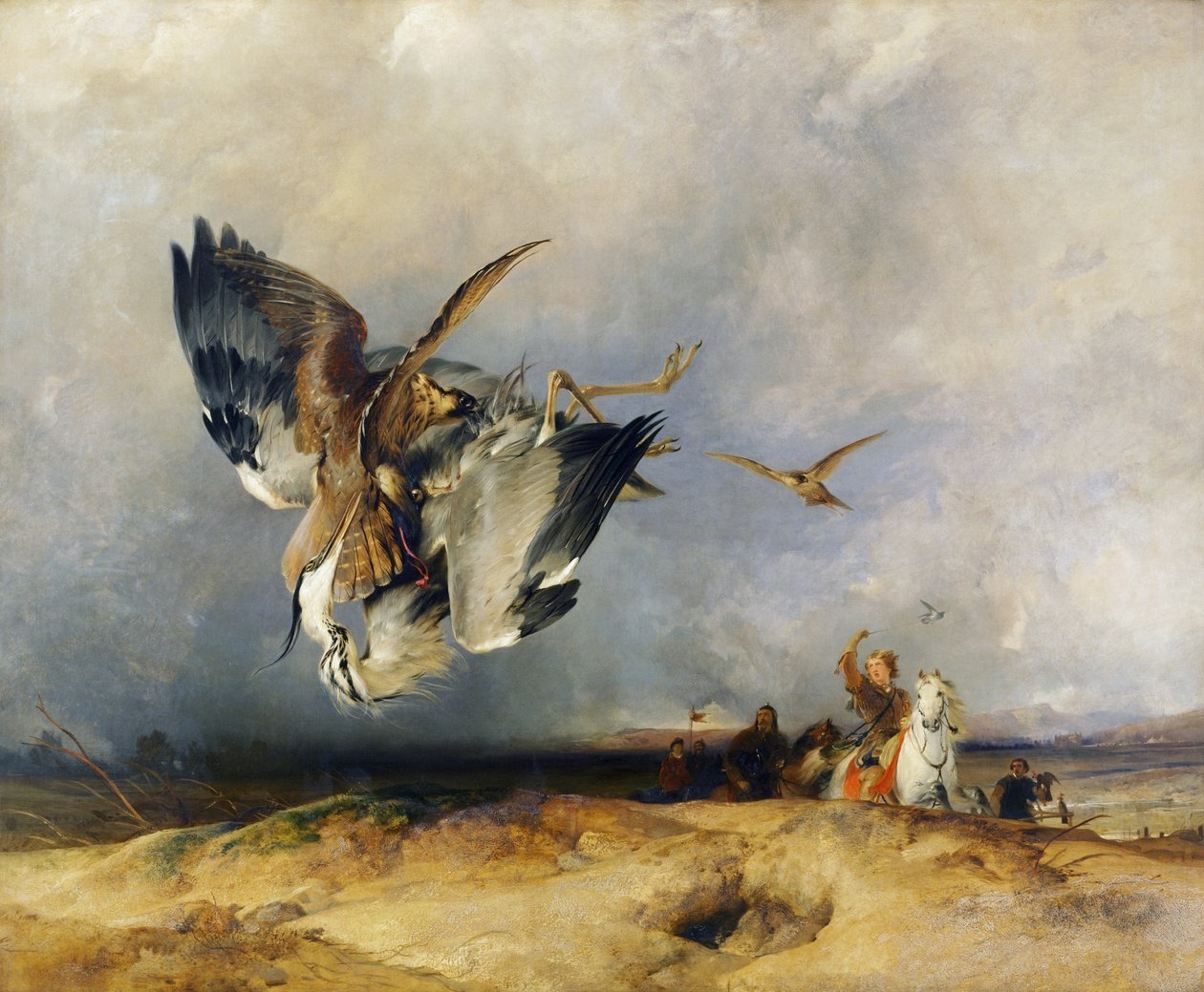 Hawking en los viejos tiempos de Edwin Landseer