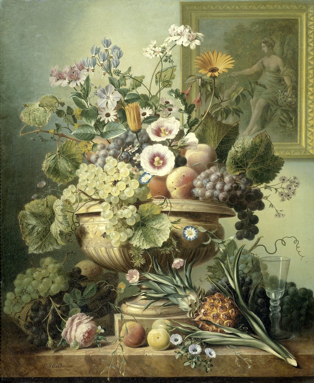 Bodegón con flores y frutas de Eelke Jelles Eelkema