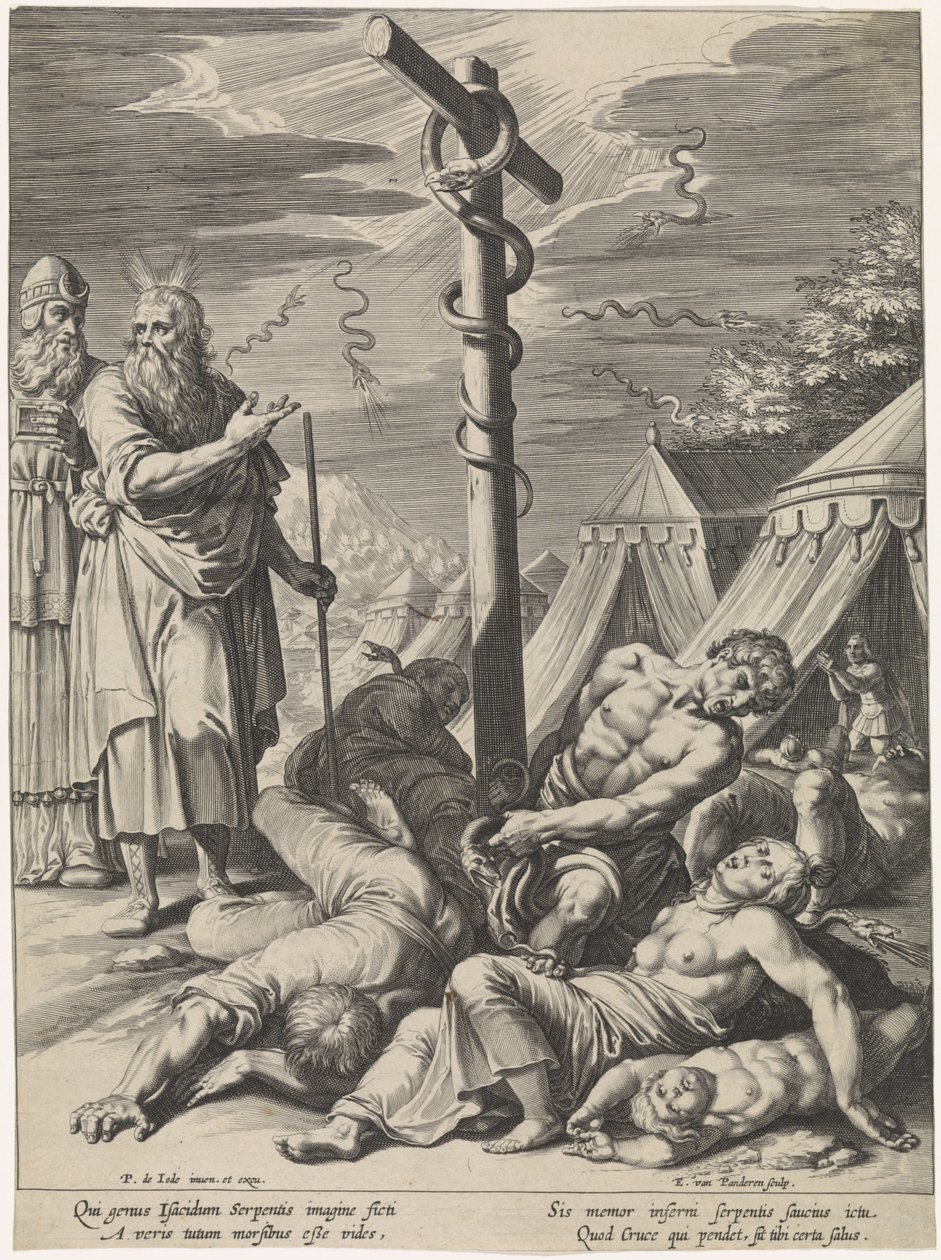 Moisés y la serpiente de bronce de Egbert van Panderen