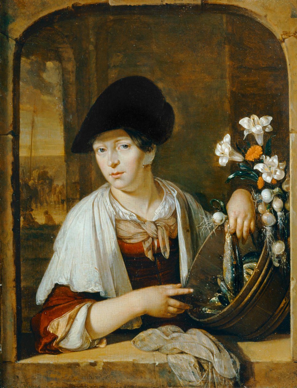 La Marchande de poissons ... de Eglon Hendrick van der Neer