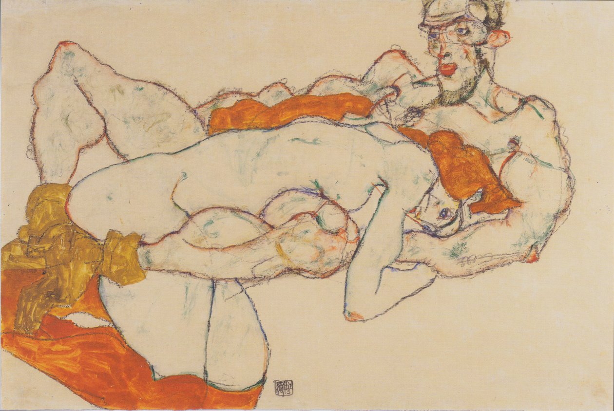 Pareja de enamorados de Egon Schiele