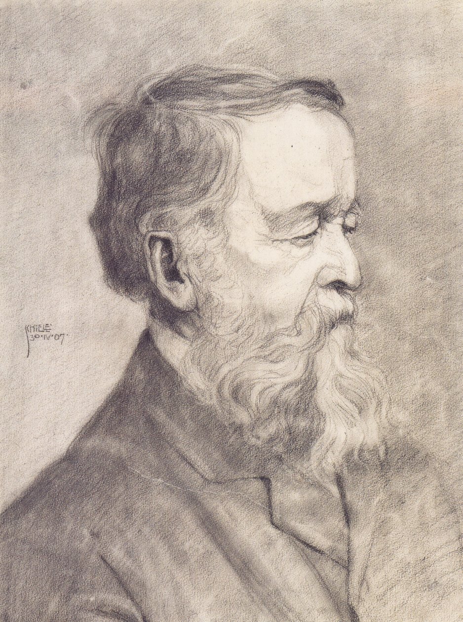 Retrato de un hombre barbudo de Egon Schiele