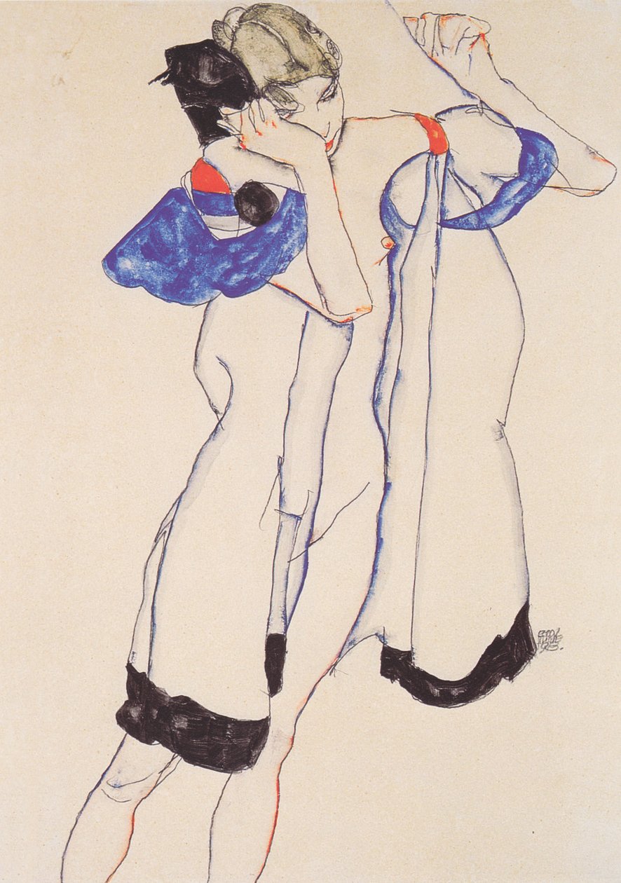 Mujer en bata de Egon Schiele