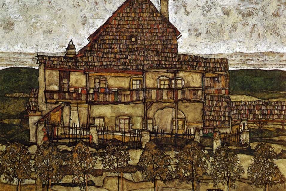 Leopold Museum, Viena. Casa con tejas. de Egon Schiele