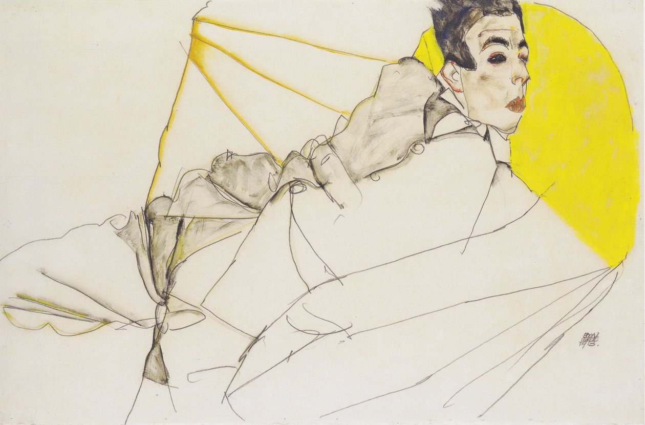 Niño acostado (Erich Lederer) de Egon Schiele