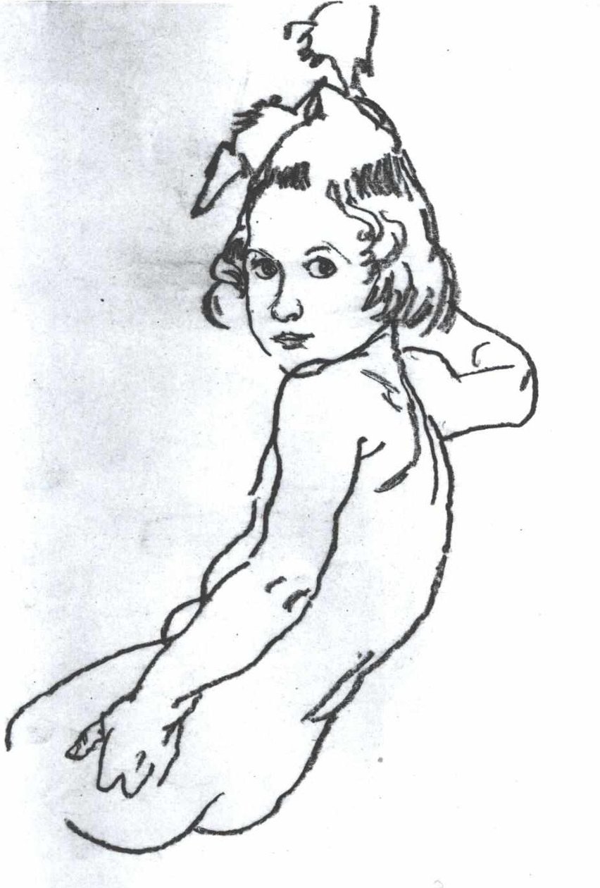 Desnudo de niña de Egon Schiele