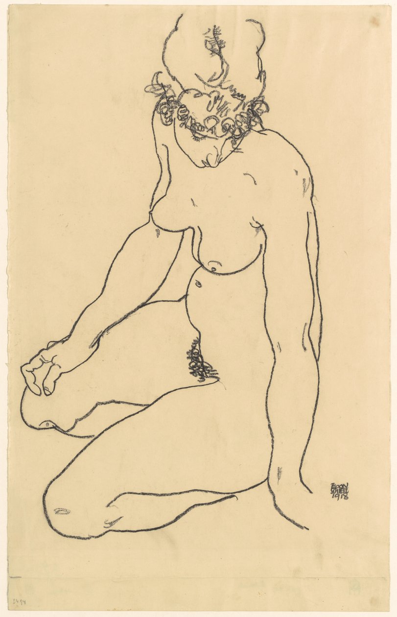 Desnudo femenino sentado, 1918 de Egon Schiele