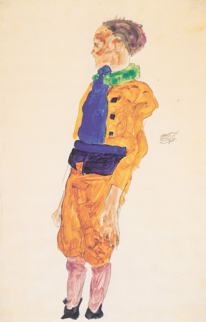Niño de pie de Egon Schiele