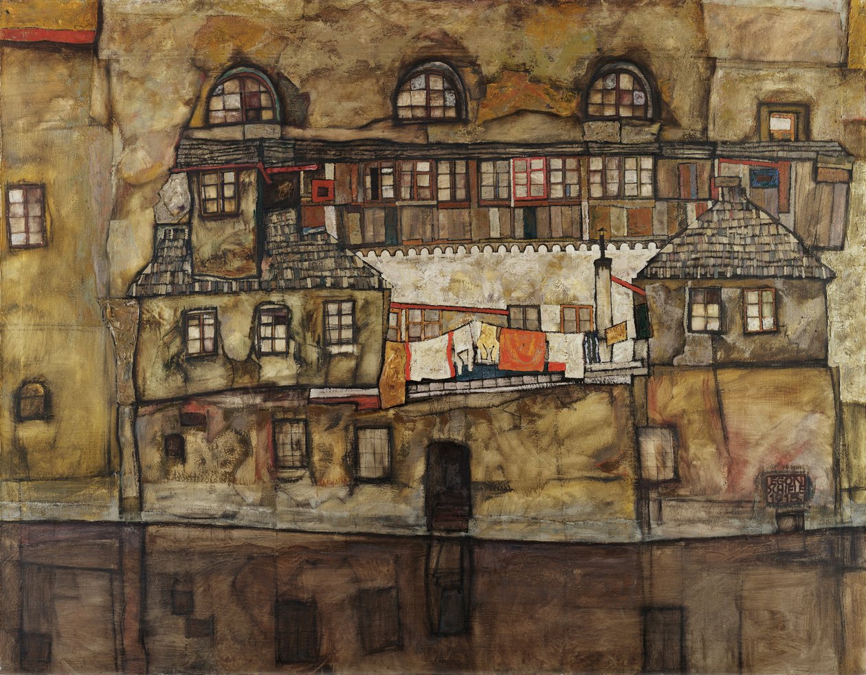 Muro de casa en el río de Egon Schiele