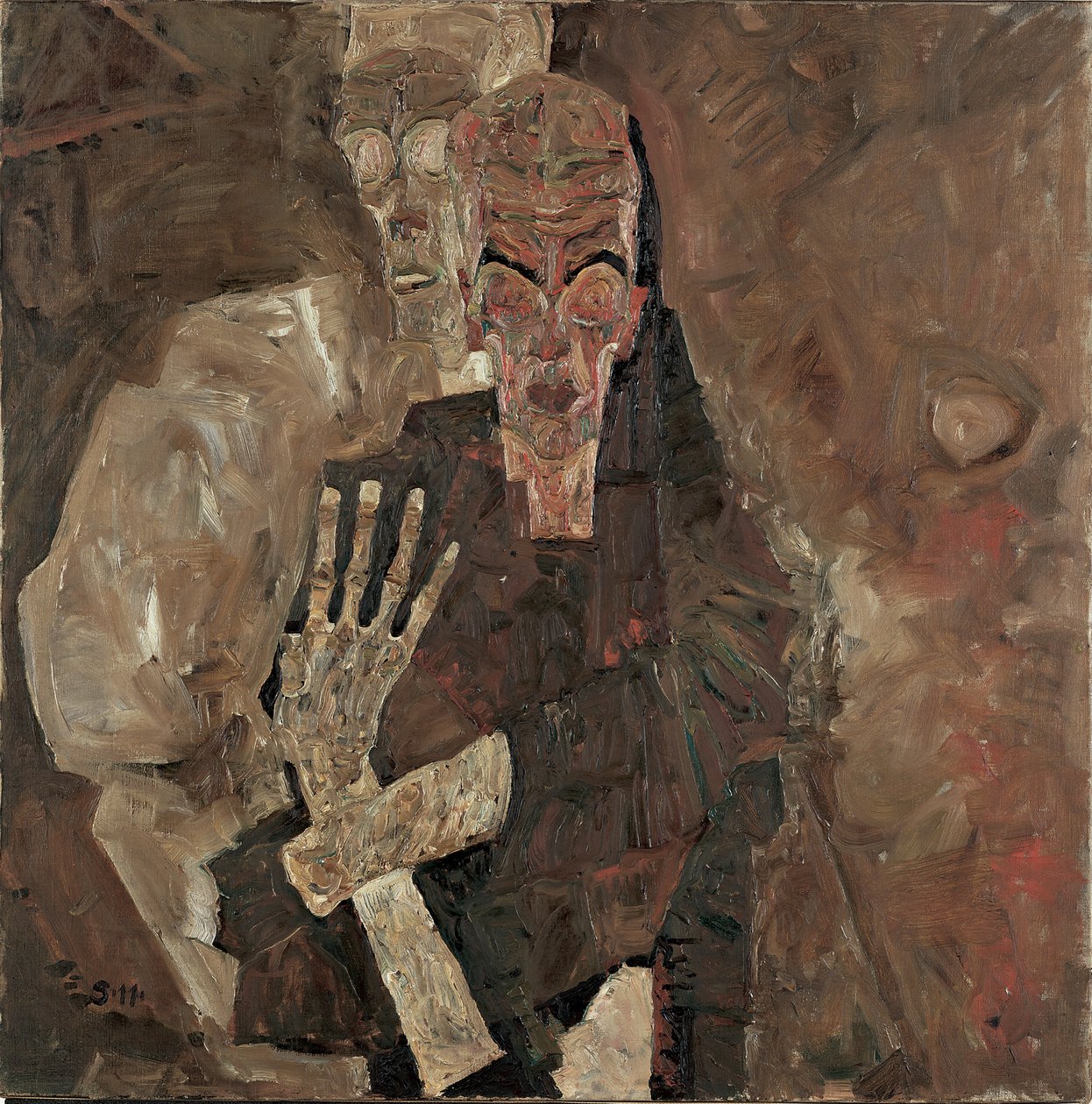 El vidente II (Muerte y hombre) de Egon Schiele
