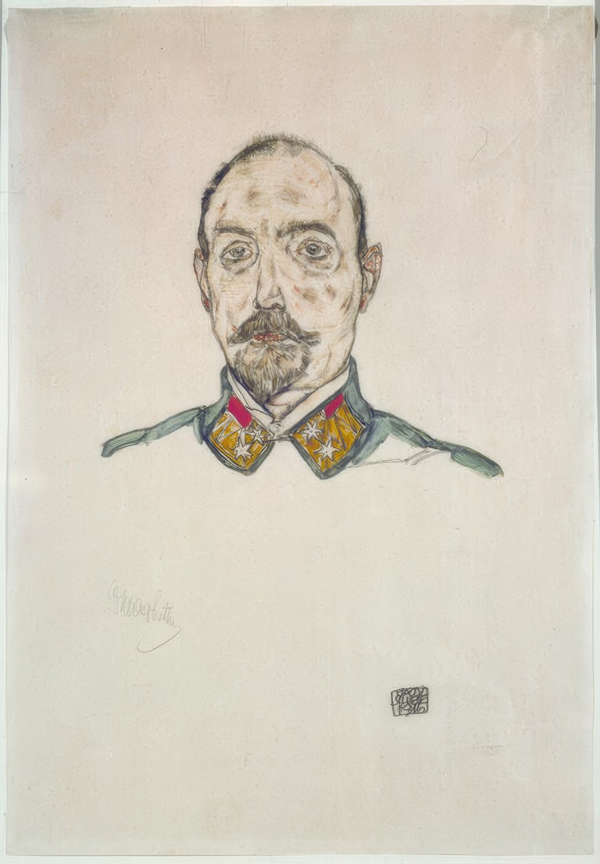 Oficial austriaco de Egon Schiele