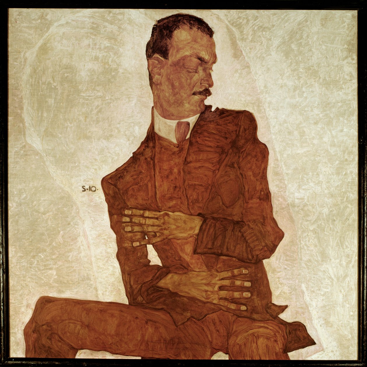 Bildnis Arthur Roessler ... (pintura sobre lienzo) de Egon Schiele
