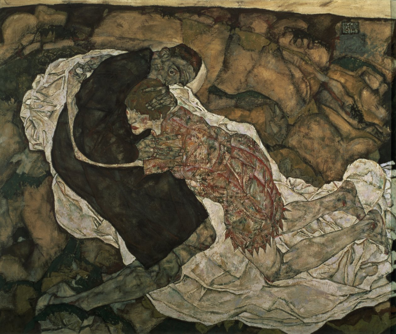La muerte y la doncella de Egon Schiele