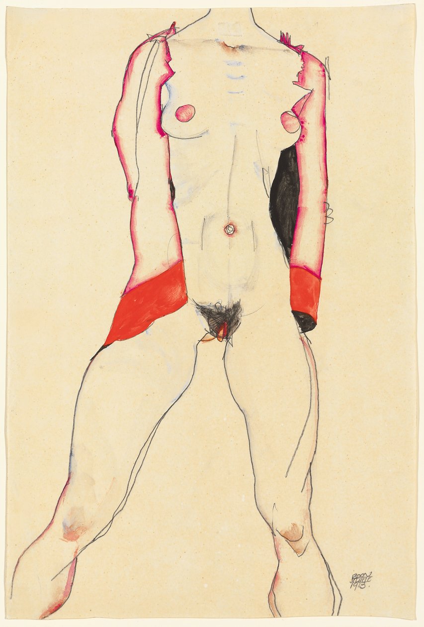 Torso femenino de Egon Schiele