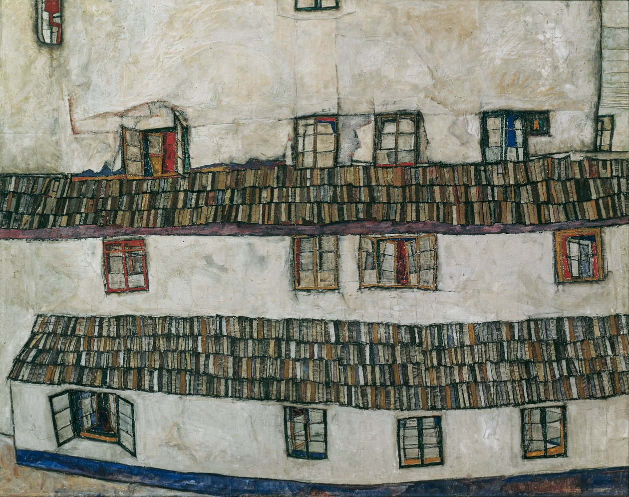 pared de la casa (ventana) de Egon Schiele