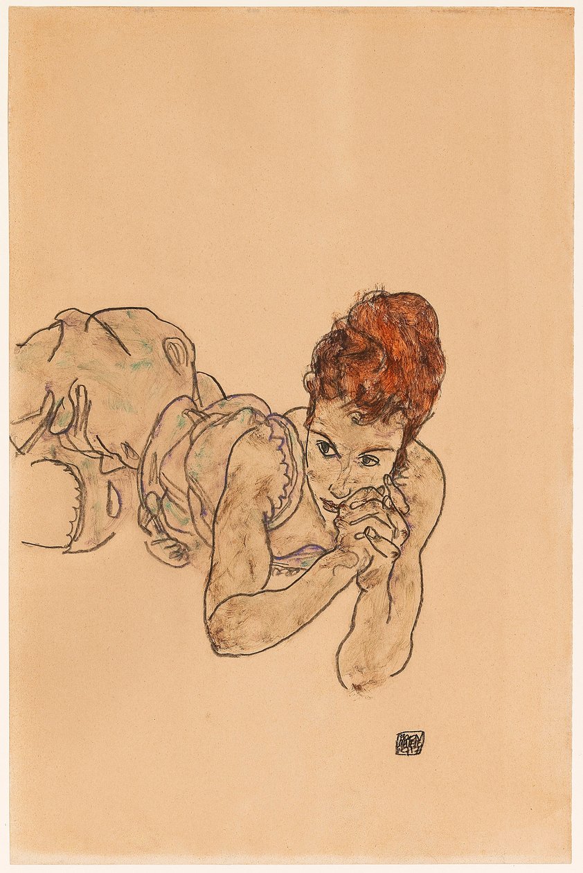 Mujer acostada, 1917 de Egon Schiele