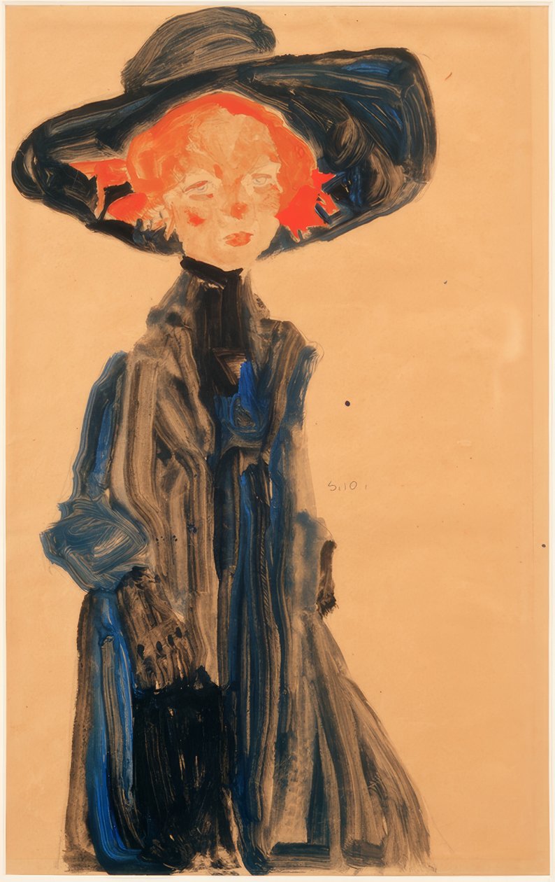 Niña en azul de Egon Schiele