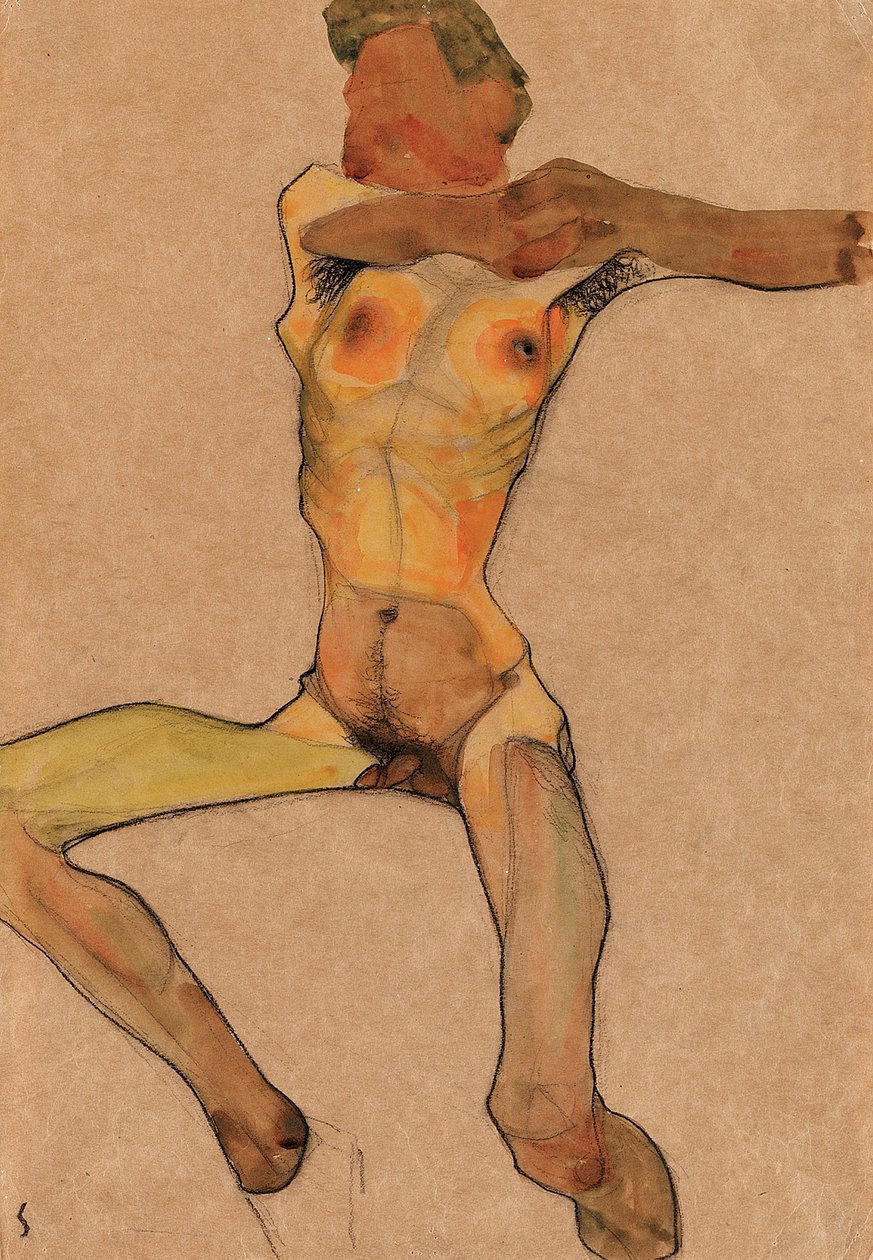 Desnudo Masculino, Amarillo de Egon Schiele