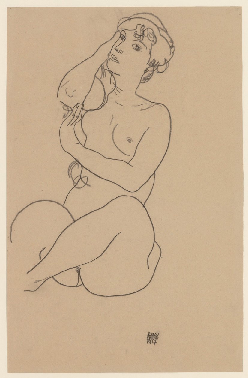 Desnudo reclinado, 1917 de Egon Schiele