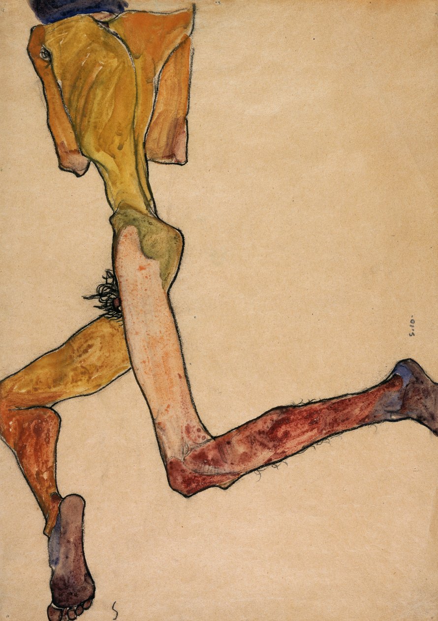 Hombre desnudo reclinado, 1910 de Egon Schiele