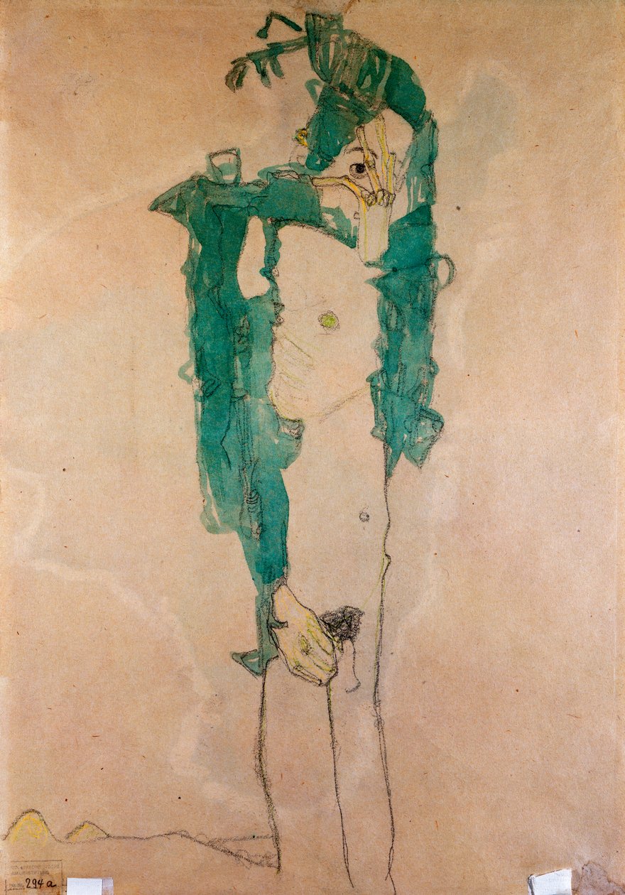 Autorretrato, c.1910 de Egon Schiele
