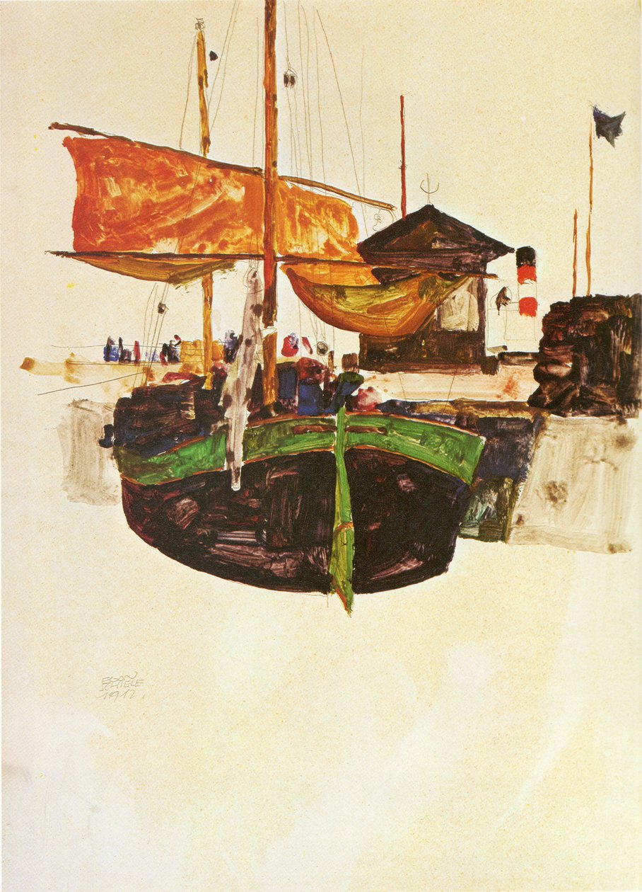 Barco en Trieste de Egon Schiele