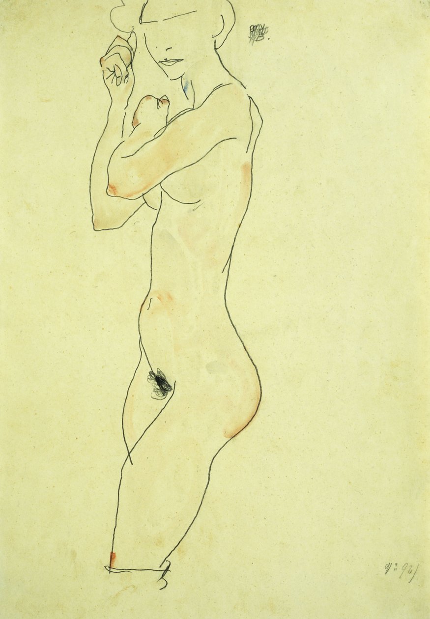 Desnudo de pie, 1913 de Egon Schiele