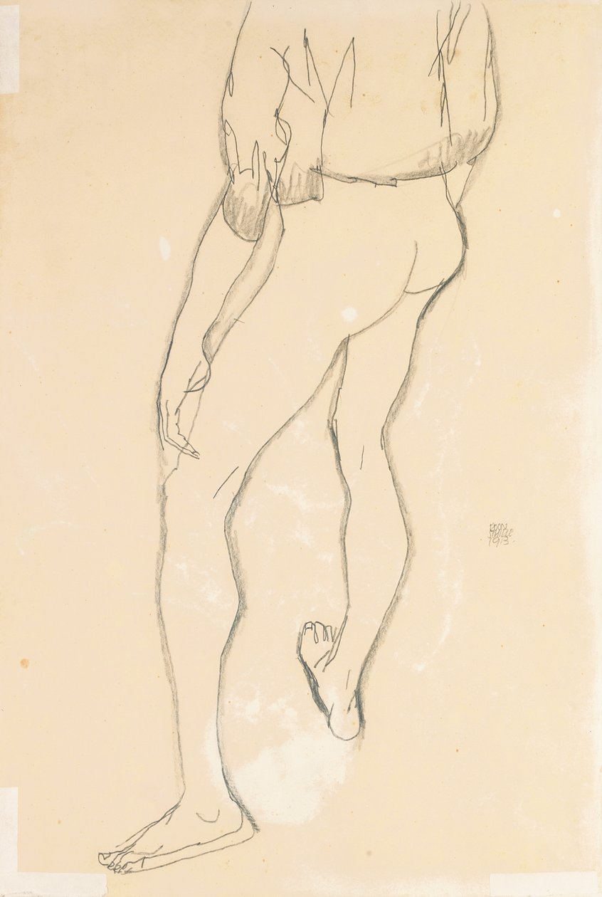 Desnudo masculino de pie de Egon Schiele
