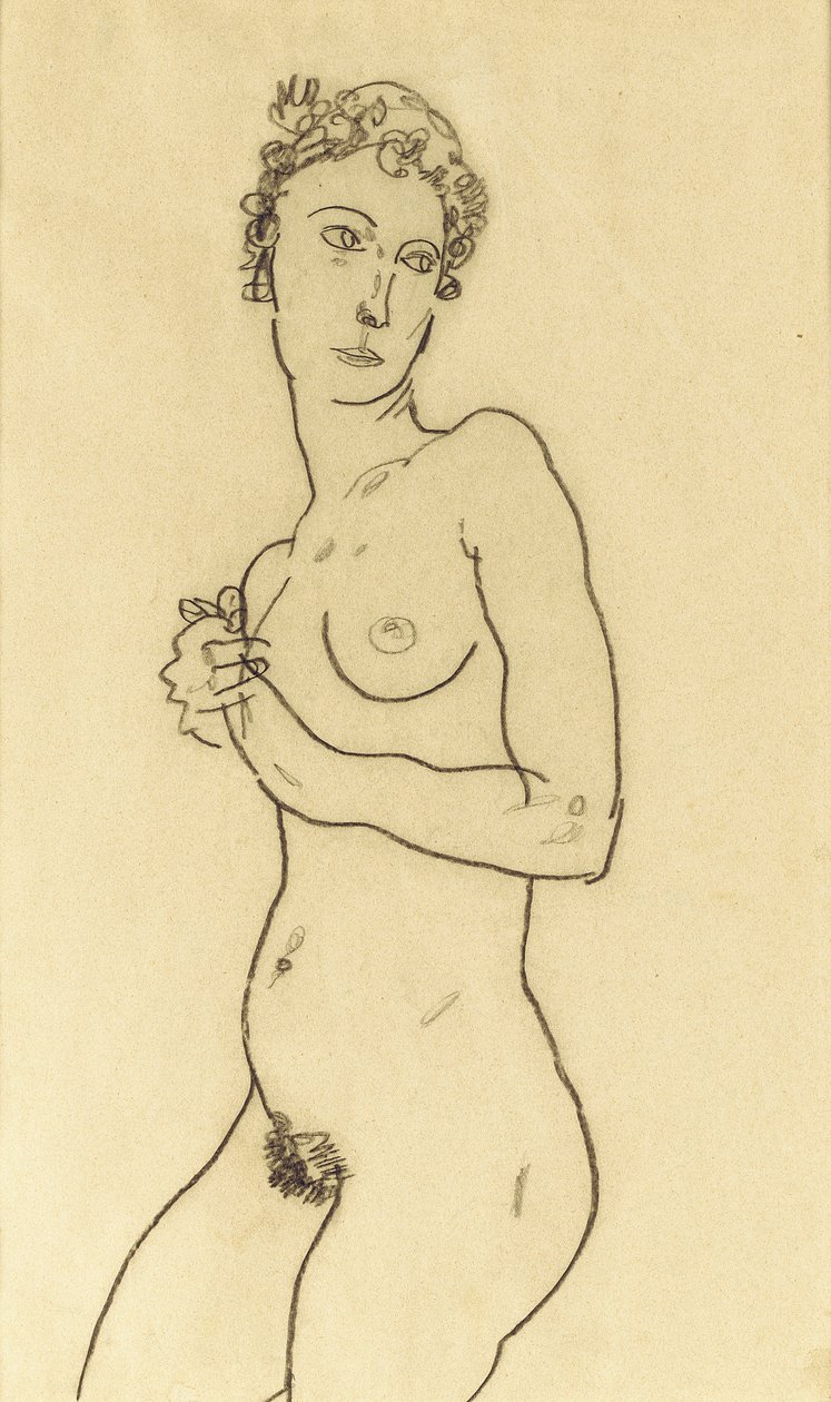 Desnudo de pie, 1918 de Egon Schiele